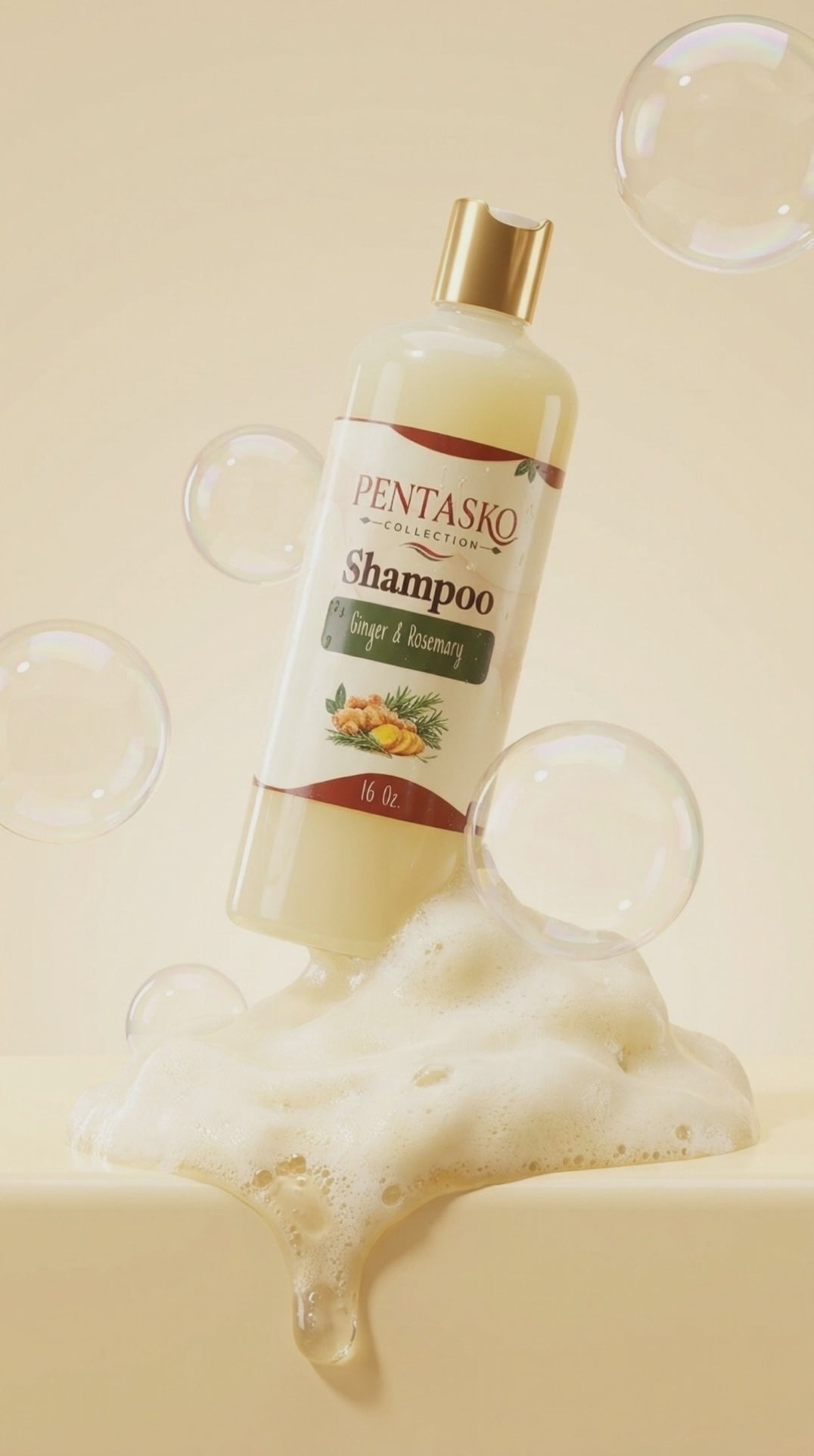 Shampoo Natural de Romero y Jengibre